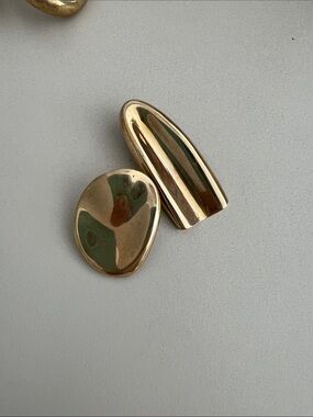 Gold-Tone Modern Sculptural laura Lombardi Earrings